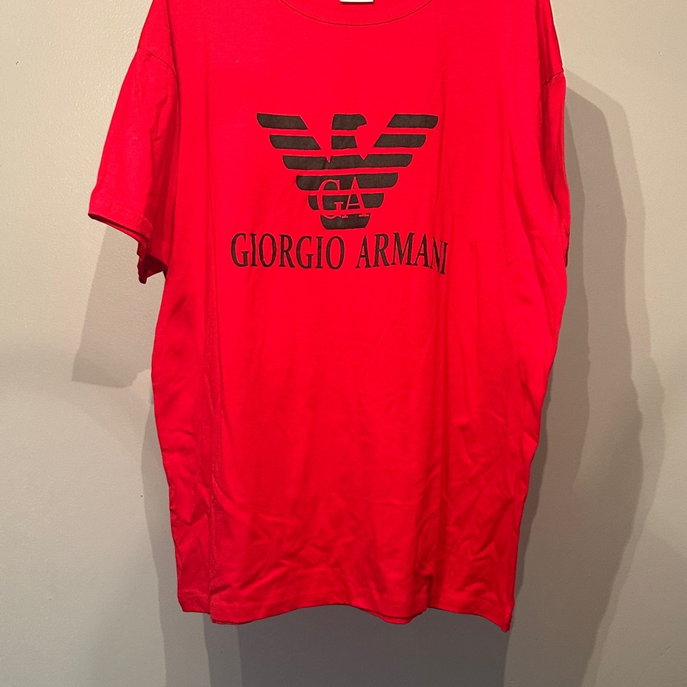 Giorgio Armani Vibrant Red Short Sleeve Tee